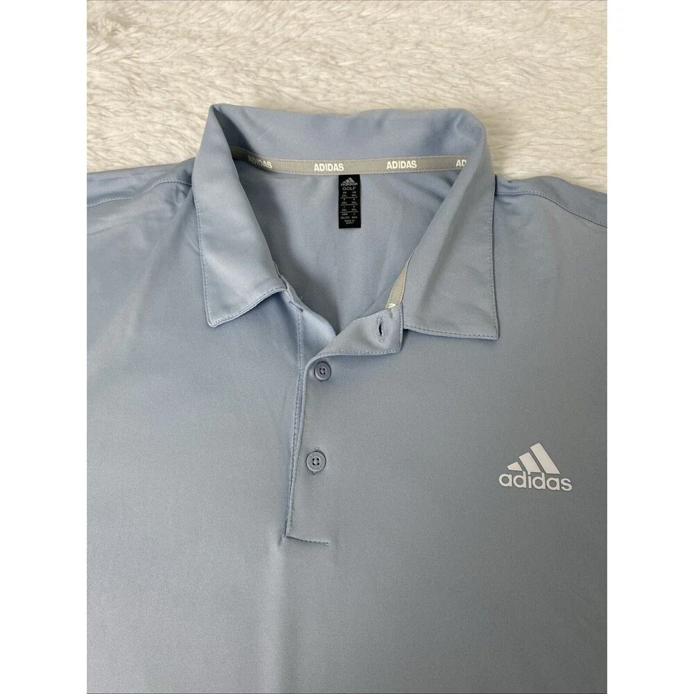 Adidas Golf Polo Shirt Plus Size 2XL Blue Men's Dry Wicking UPF Sun Protection